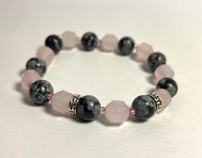 Rose Quartz & Hematite Bracelet - Maganda Creations