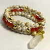 Women’s magnesite and banded agate bracelet stack - Maganda Creations 