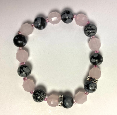 Rose Quartz & Hematite Bracelet - Maganda Creations