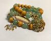 Women’s sea green jade and natural wood bracelet - Maganda Creations 