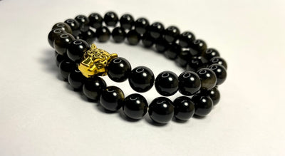Men’s Golden Obsidian Cheetah Bracelet - Maganda Creations