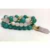 Women’s jade, rose quartz and hematite bracelet - Maganda Creations 